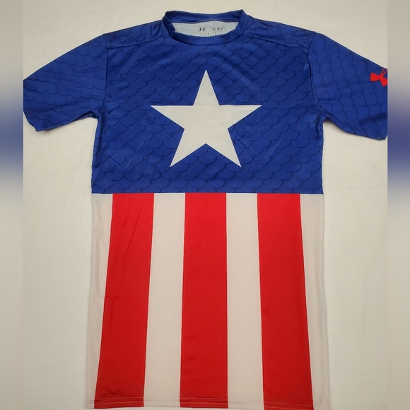 Marvel Other - Under Armour Marvel Captain America Compression Shirt Performance Athletic Tee